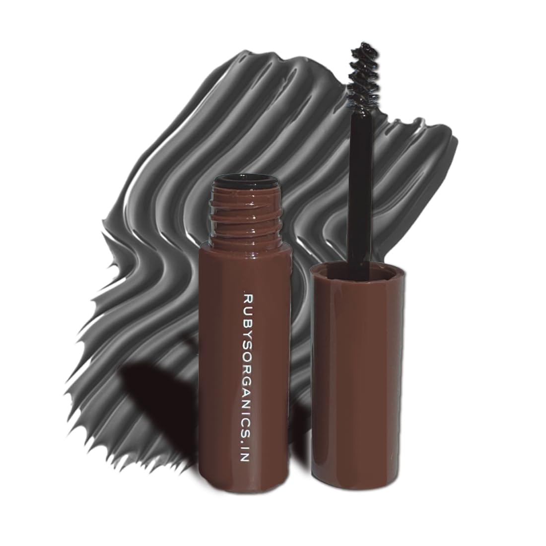 Ruby's Organics Tinted Eyebrow Gel with Castor Oil- Waterproof & Smudgeproof, Lifts, Shapes and Thickens Scanty Brows, Promotes Hair Growth, Natural & Non-Toxic, Face Makeup for Women - Ash (6ml)