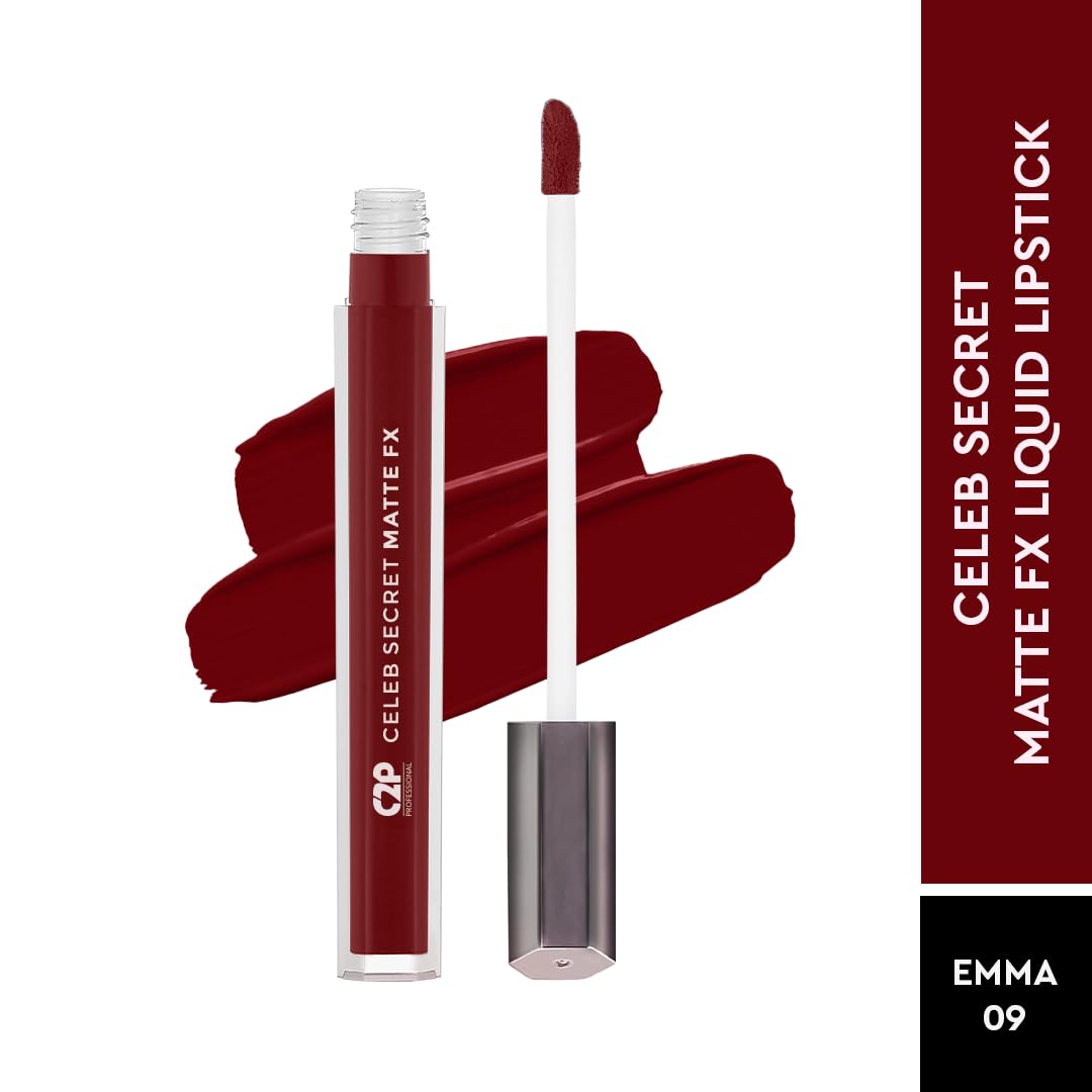 C2P Pro Liquid Lipstick Waterproof Matte Orange Lipsticks for Women | Long Lasting Smudge Proof | Infused with Argan Oil, Vitamin E | Cruelty Free, Vegan - Celeb Secret (Liquid Lipstick Emma, 2 ml)