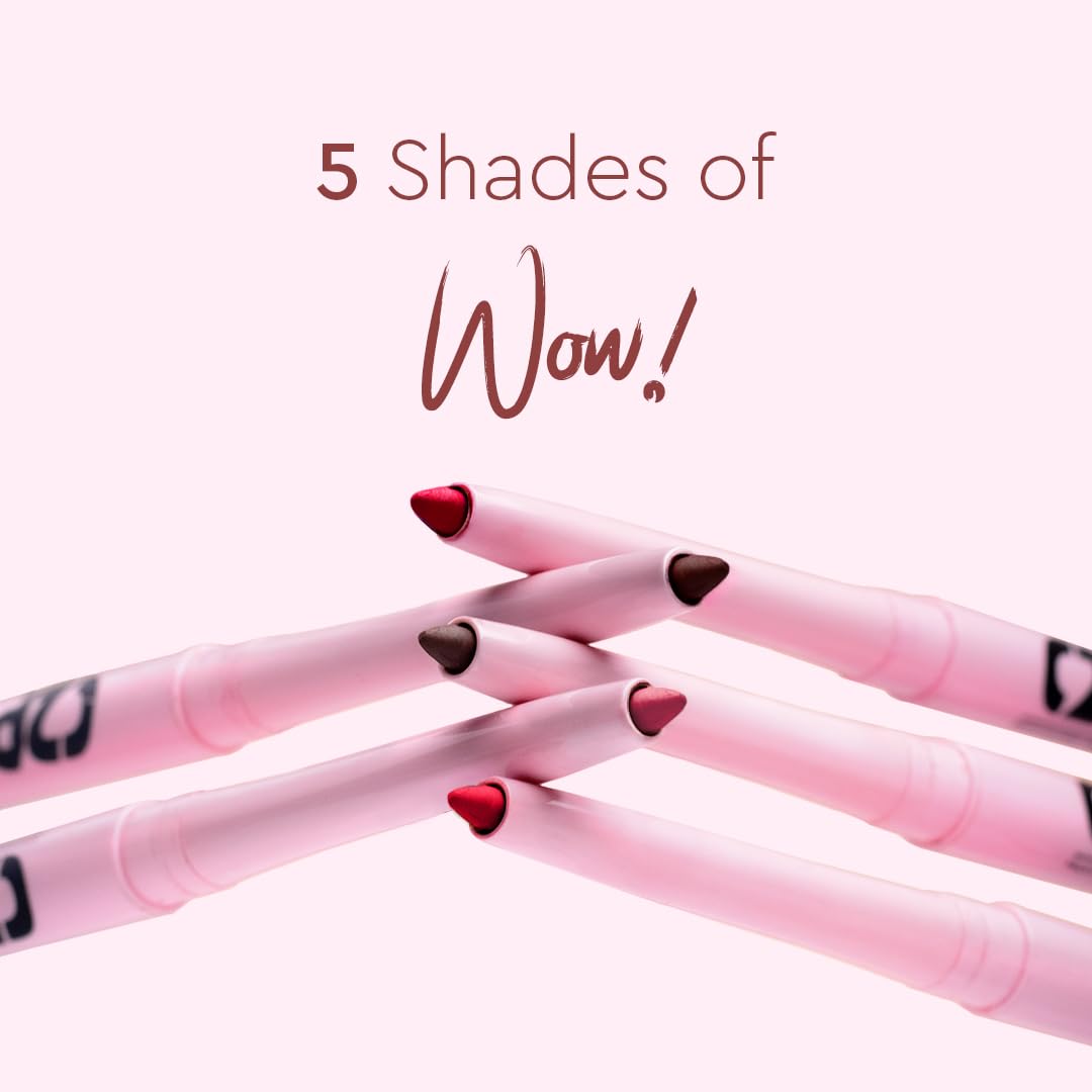 C2P Pro Ultra Define Lip Liner, One Swipe Smooth Application, Matte Finish, Long Lasting, Waterproof & Smudge Proof, Enriched with Jojoba Oil & Shea Butter, 0.27g (Fudge 02-Brown)