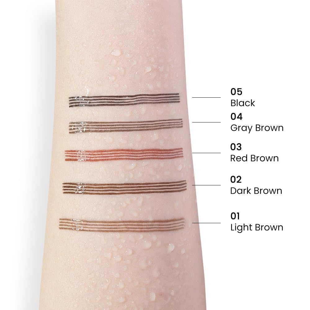 ZEYFLEEB 4 Point Eyebrow Pencil Black,Waterproof Microblading Eyebrow Pencil with a Micro-Fork Tip Applicator Creates || Black Fine Sketch Liquid Eye Brow Tattoo Tint Pen
