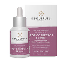 BE SOULFULL Spot Corrector Serum with 10% Niacinamide, 1% Zinc PCA for Normal to Oily Skin- Serum for Clear and Spotless Skin- Refine Skin Tone and Texture- checks Discoloration and Minimize Large Pores- 30ML