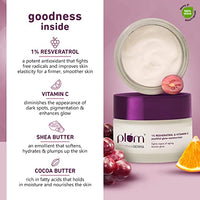 Plum 1% Resveratrol & Vitamin C Youthful Glow Moisturizer Cream | Fights Signs Of Ageing | Enhances Collagen Production | Boosts Glow | Lightweight & Quick-Absorbing | 100% Vegan | 50G