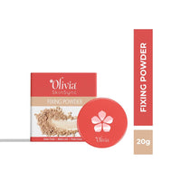 Olivia Skinsync Makeup Fixer Matte Powder | Long-Lasting Loose Powder for All Skin Types | Translucent Yellow Finishing & Setting Powder with Rose Extract | Shine Control & UV Protection | Yellow 20g