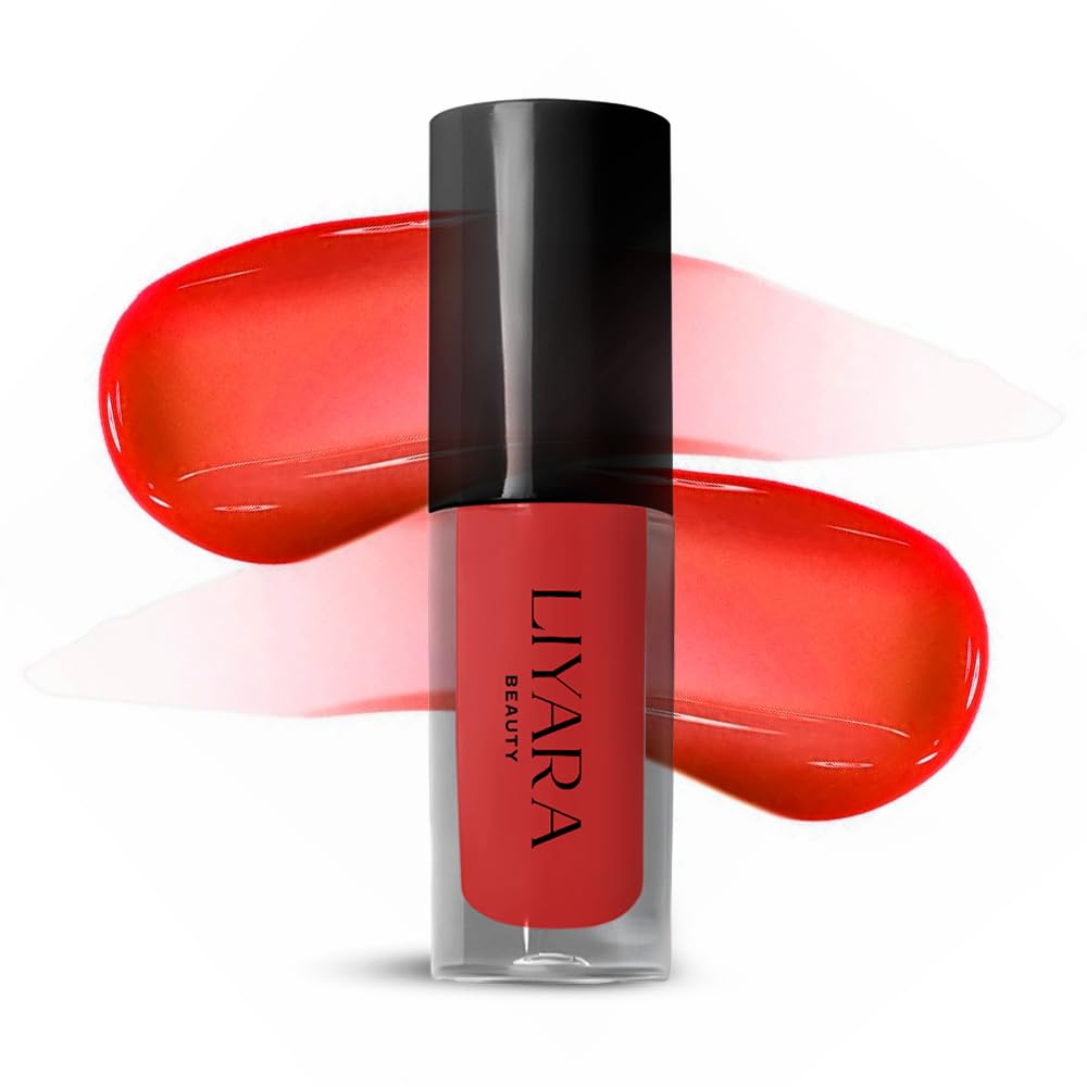 Liyara Beauty Cherry Flaunt Non-sticky Long Lasting & Hydrating Lip Gloss With Hyaluronic acid |High Shine Glossy Finish Lipgloss For Women, Girls |8ml