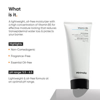 Minimalist Dehydrated Skin Moisturizer with 10% Vitamin B5 for Oily & Acne-Prone Skin | Oil-Free Hydration & Lightweight Gel Formula for Damaged Barrier Repair | Fast-Absorbing & Non-Sticky Lightweight Winter Cream For Women & Men | Fragrance-Free | 50 gr