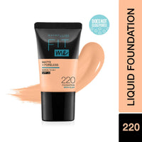 Maybelline New York Fit Me Matte+Poreless Liquid Foundation Medium Coverage For Oily Skin Powder Tube,220 Natural Beige,18Ml,128 Warm Nude,Pack Of 1