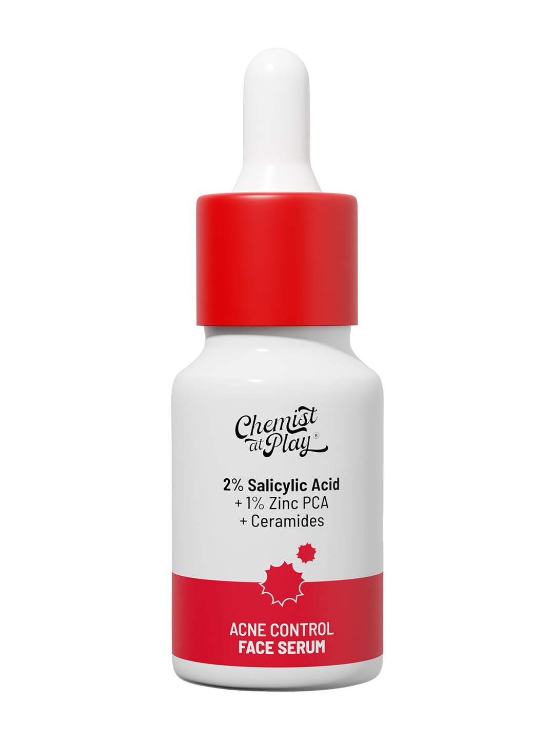 Chemist At Play 2% Salicylic Acid Face Serum | Treats Active Acne | Controls Excess Oil | Removes Blackheads, Pimple & Dark Spots | Fades Acne Marks | Improves Skin Texture | 10ml