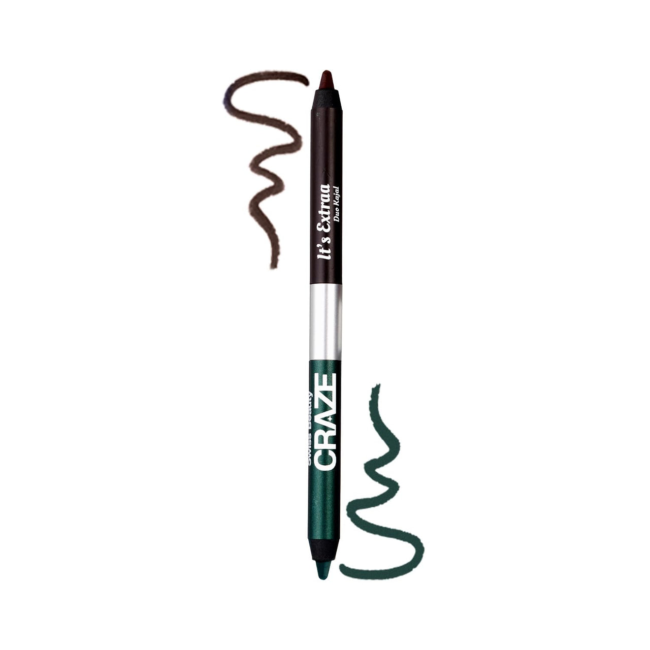 Swiss Beauty CRAZE It's Extraa Duo Kajal with Vitamin E | 2-in-1 Shades | Highly Pigmented | Smudge-Proof | With Precise Tip | Shade- Dynasty, 2.6g |