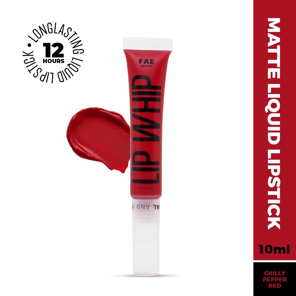 Fae Beauty Lip Whip 12Hr Comfortable Matte Liquid Lipstick (10ml) | Long Wear | Non Drying | Soft Mousse Smudgeproof Formula | Vegan | With Moisture Lock Technology | Enriched with Vitamin E and Cherry Coffee - Bite