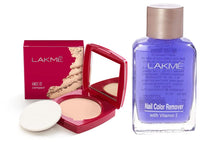 Lakmé Face It Compact Pressed Medium Coverage, Pearl, 9 G & Glossy Nail Color Remover for All Skin Type, 27Ml