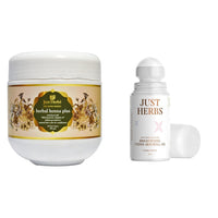 Just Herbs Herbal Henna Plus & Just Herbs Under Arm Roll On for Women Floral Fiesta Long Lasting and Refreshing Women Deodorant - 50 ml Combo