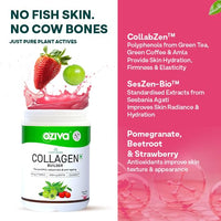 OZiva Vegan Collagen (Tangy Amla) with Biotin & Vitamin C For Brighter & Youthful Skin|Collagen Supplement For Women & Men|Plant Based Collagen Powder| Vegan (Pack of 1),1 count,200 grams