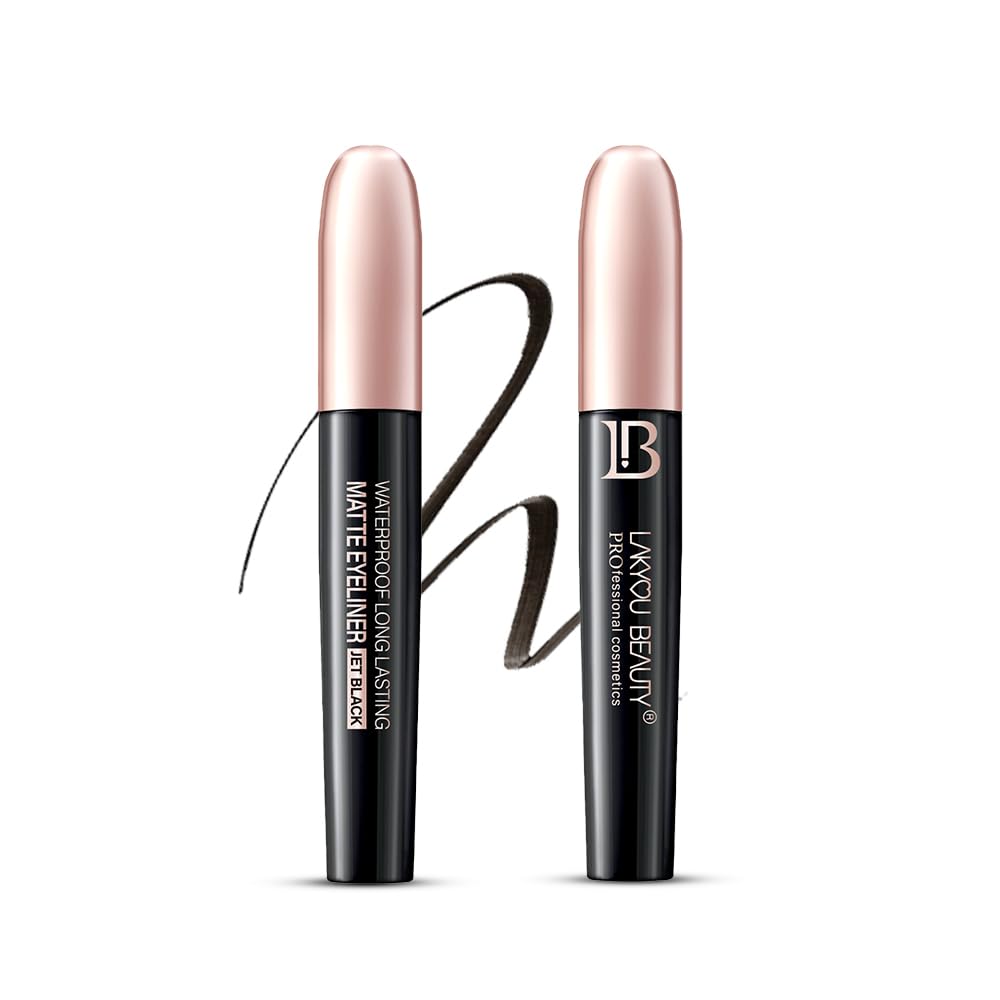 Lakyou Beauty Waterproof Long Lasting Matte Eyeliner | Smudge-Proof | 24-Hour Wear | Matte Finish | Bold & Precise Application | Pack Of 2