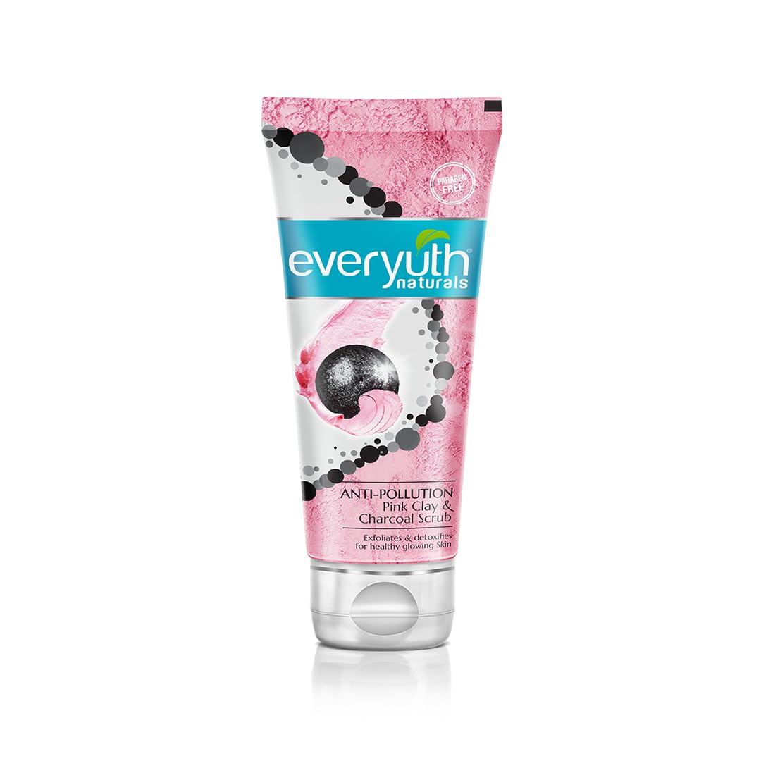 Everyuth Naturals Anti Pollution Pink Clay & Charcoal Scrub 100g