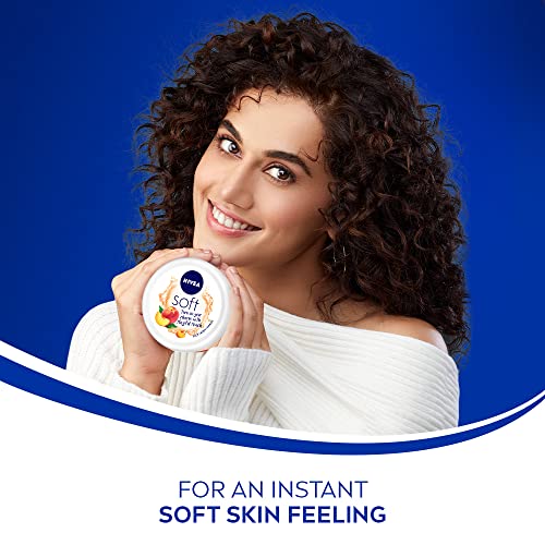 Nivea Soft Playful Peach, Light Moisturizer Cream For Face, Hands And Body200 Ml & Nivea Soft Berry Blossom, Light Moisturizer For Face, Hand & Body, 100ml