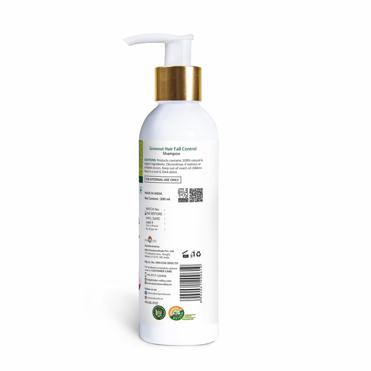 INDUS VALLEY Growout Shampoo, 200 ml