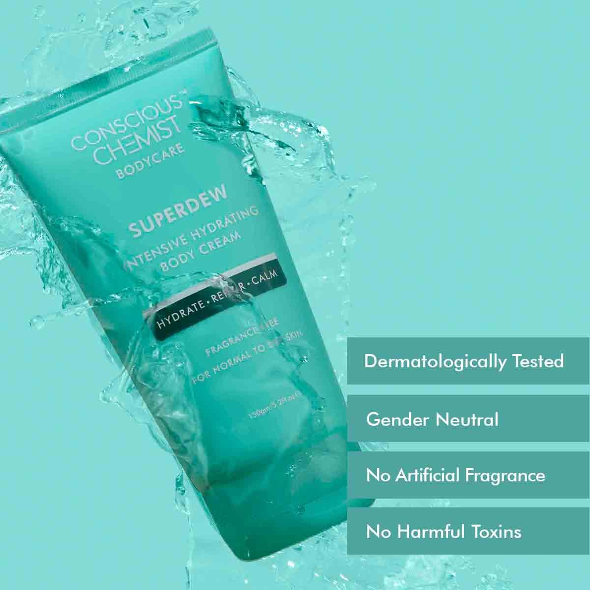 Conscious Chemist Deep Hydrating Body Moisturizer|150gm|For Dry Skin|Instant Hydration, Non-Greasy Cream With Ceramides, Hyaluronic Acid & Colloidal Oatmeal|For Unisex|Fragrance Free, Cruelty Free