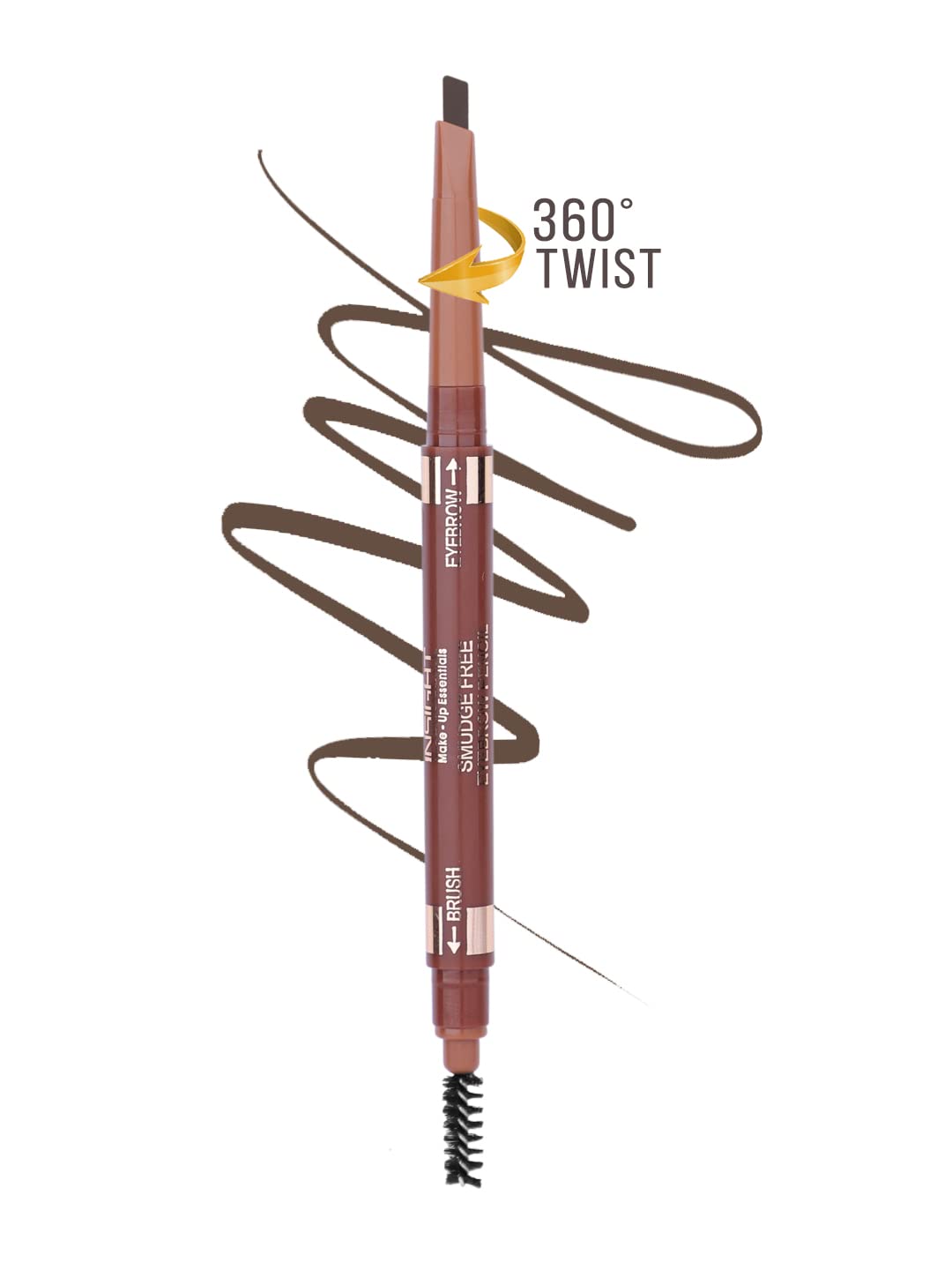 INSIGHT, Smudge Free Eyebrow Pencil, Brown, 1 count