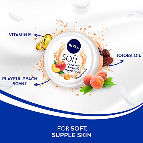 Nivea Soft Playful Peach, Light Moisturizer Cream For Face, Hands And Body200 Ml & Nivea Soft Light Moisturizer, 200 Ml