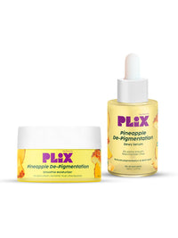 PLIX - THE PLANT FIX Pineapple Pigmentation Skincare Regime For Dark Spot Removal | Face Serum and Moisturizer Combo With 2% Alpha Arbutin For Women & Men, Pack of 2 (30ml + 50g)