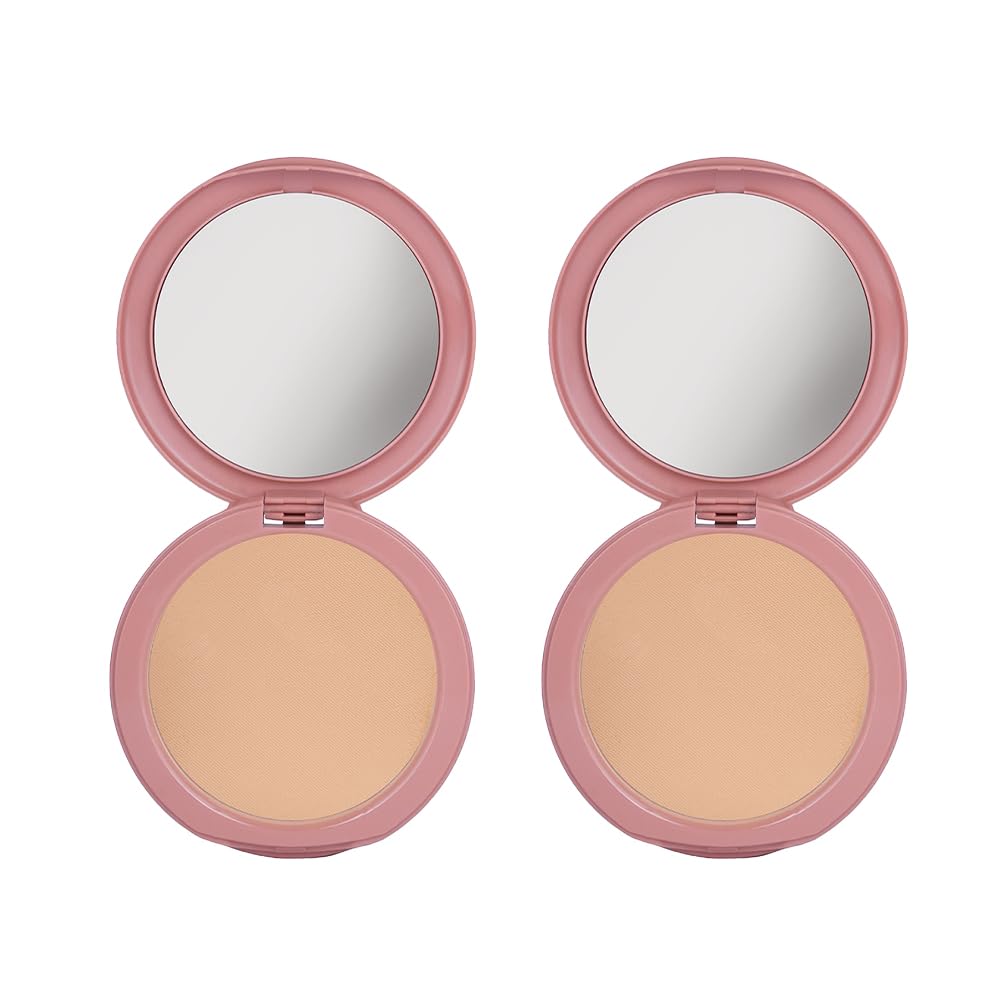 Dazller Classique Compact Powder, 9g - (Pack of 2), 8004 Soft Caramel, Velvety Natural Finish, Oil-Control, Sebum Absorption Formula, No-makeup look, Emollient-rich