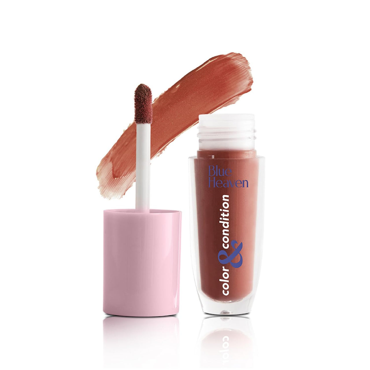 Blue Heaven Color & Condition tinted lip oil for women, lip gloss infused with Cranberry, Raspberry & Hazelnut oil, Hydrating & Softening - Glazed Brown, 4.2ml
