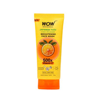 WOW Skin Science Japanese Yuzu + Vitamin C with Ceramide Brightening Face Wash | 500x Vitamin C | For Strengthened Glowing Skin | Paraben-Free Gentle Cleanser with Orange Peel & Camu Camu | 100ml