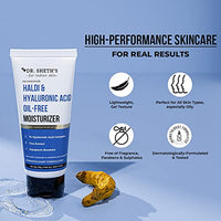 Dr. Sheth's Haldi & Hyaluronic Acid Oil-Free Moisturizer | Lightweight Moisturiser | Rehydrates Dull Skin | With 1% Hyaluronic Acid, Cica Extract & Aquaporin Boosters | For Women & Men | 50G