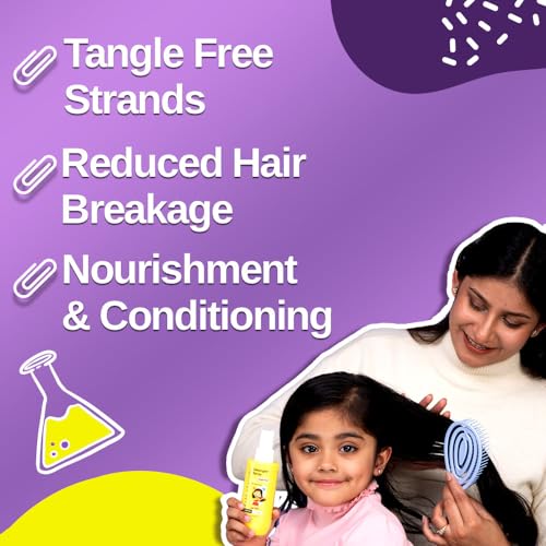 Bare Anatomy Junior Detangler Hair Spray | For 3+ Year Old Kids | Strengthens & Detangles | Tear Free, Creamy & Non Greasy | Adds Shine | Aloe Vera & Coconut Milk Protein | 150mL