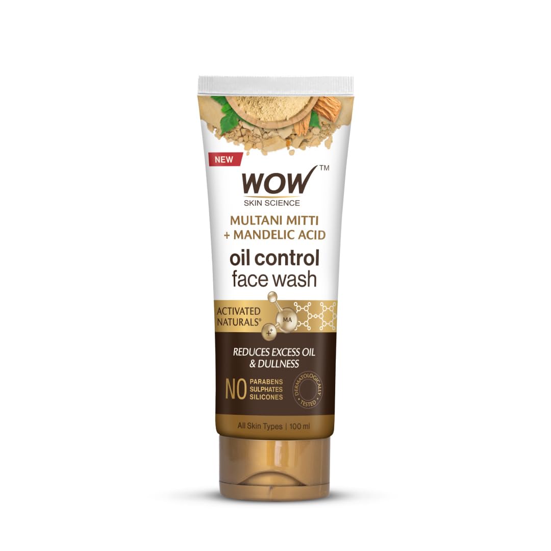 WOW Skin Science Purifying Multani Mitti Face Wash for All Skin Types | Controls Excess Oil | Brightens & Purifies Skin | Face Wash for Women & Men | Paraben Free | 100 ml