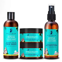 Pilgrim Jeju Complete FaceCare Bundle| Deep Cleansing, Boosts Circulation | Anti- Ageing | Face Wash 100ml, Face Scrub 100g,Day Cream Tnted SPF 50,Face Mist & Toner 100ml | All Skin type | Men & Women