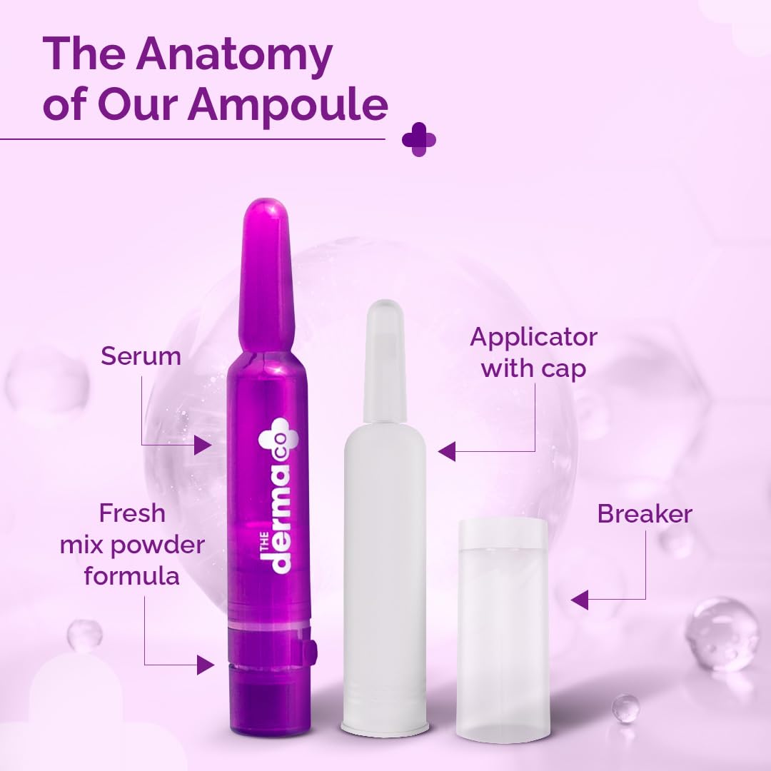 The Derma Co 5% Glycolic + 2% Kojic Acid Serum Pigmentation Corrector Ampoule Kit | Dark spot reduction in 7 days | 7 Fresh mix ampoule | No Oxidation | Face Serum For Spotless Skin | All Skin Type -14 ml