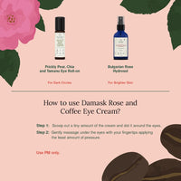 Juicy Chemistry Damask Rose & Coffee Under Eye Cream, 5 g, Caffeine-rich Eye Cream for Dark Circles, Fine Lines & Puffy Under Eyes - Certified Organic Night Eye Cream