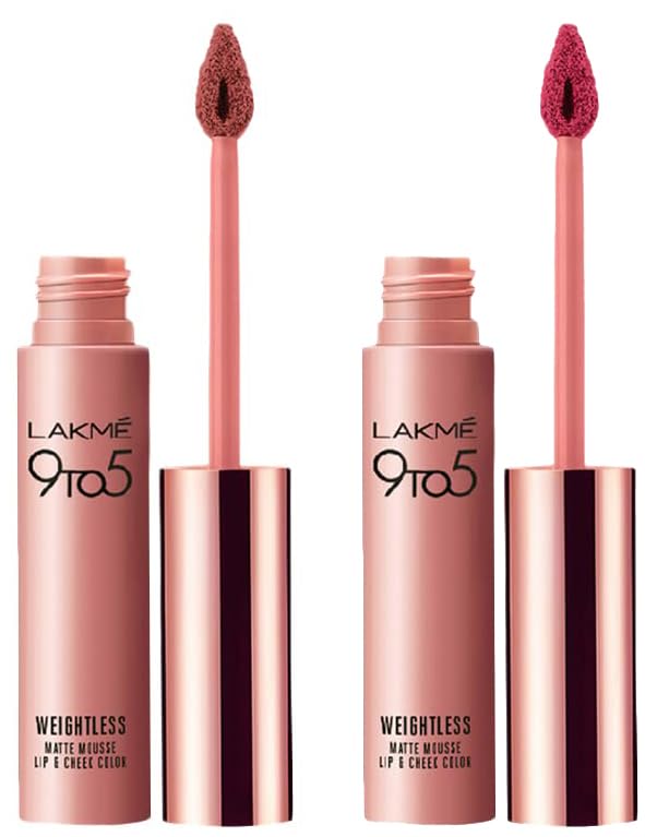 Lakmé Lakmé 9 To 5 Weightless Mousse Lip & Cheek Color & Lakmé 9 To 5 Weightless Mousse Lip & Cheek Color, 2 Count