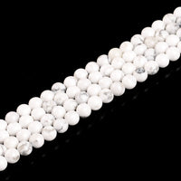 Natural Stone Beads 4mm White Howlite Gemstone Round Loose Beads Crystal Energy Stone Healing Power for Jewelry Making DIY,1 Strand 15