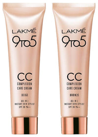 Lakmé Complexion Care Face Cream, Bronze, 9g & Complexion Care Face Cream, Beige, 9g