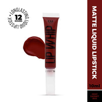 FAE Beauty Lip Whip 12Hr Comfortable Matte Liquid Lipstick (10Ml) | Long Wear | Non Drying | Soft Mousse Smudgeproof Formula | Vegan | Enriched With Vitamin E And Cherry Coffee - Revenge