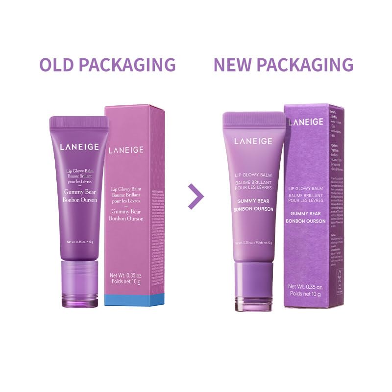 Laneige Lip Glowy Balm | Moisturizing Lip Treatment with Vitamin C + Shea Butter for Soft, Smooth and Glowing Lips | Korean Lip Balm For Dry Chapped Lips |Intense Hydration| GummyBear|10Gm