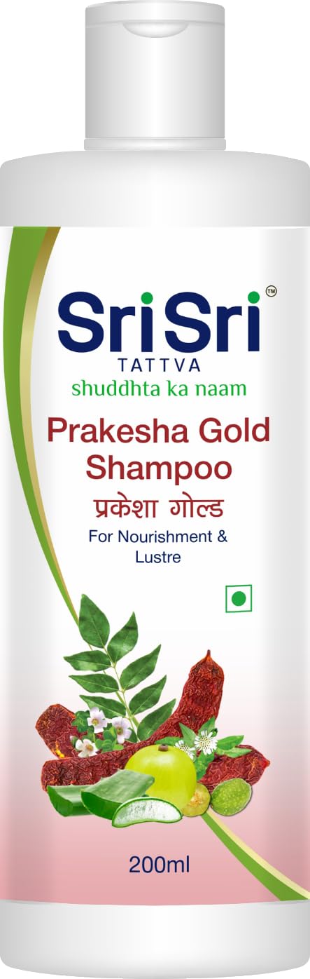 Sri Sri TATTVA shuddhta ka naam Prakesha Gold Shampoo For Nourishment & Lustre, 200 ml (Pack of 4)