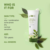 Plum Green Tea Pore Cleansing Face Wash for Oily, Acne Prone, Dry & Combination Skin | with Glycolic Acid | Fight Pimples & Control Excess Oil | Gentle Exfoliating & Non-Drying | Women & Men | 100ml