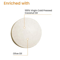 Earth Rhythm 100% Virgin Coconut Shampoo Bar Restores Shine, Deeply Nourishes Hair, Stimulates Hair Growth, Sulphate & Paraben Free, Men & Women - 80g