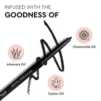 Million Colors Waterproof Mystic Black Kajal | Infused with Chamomile, Castor and Aloevera Oil | Smudge Proof & Long-Lasting | One Swipe Application - Rich Color Payoff | Stays Upto 24HR