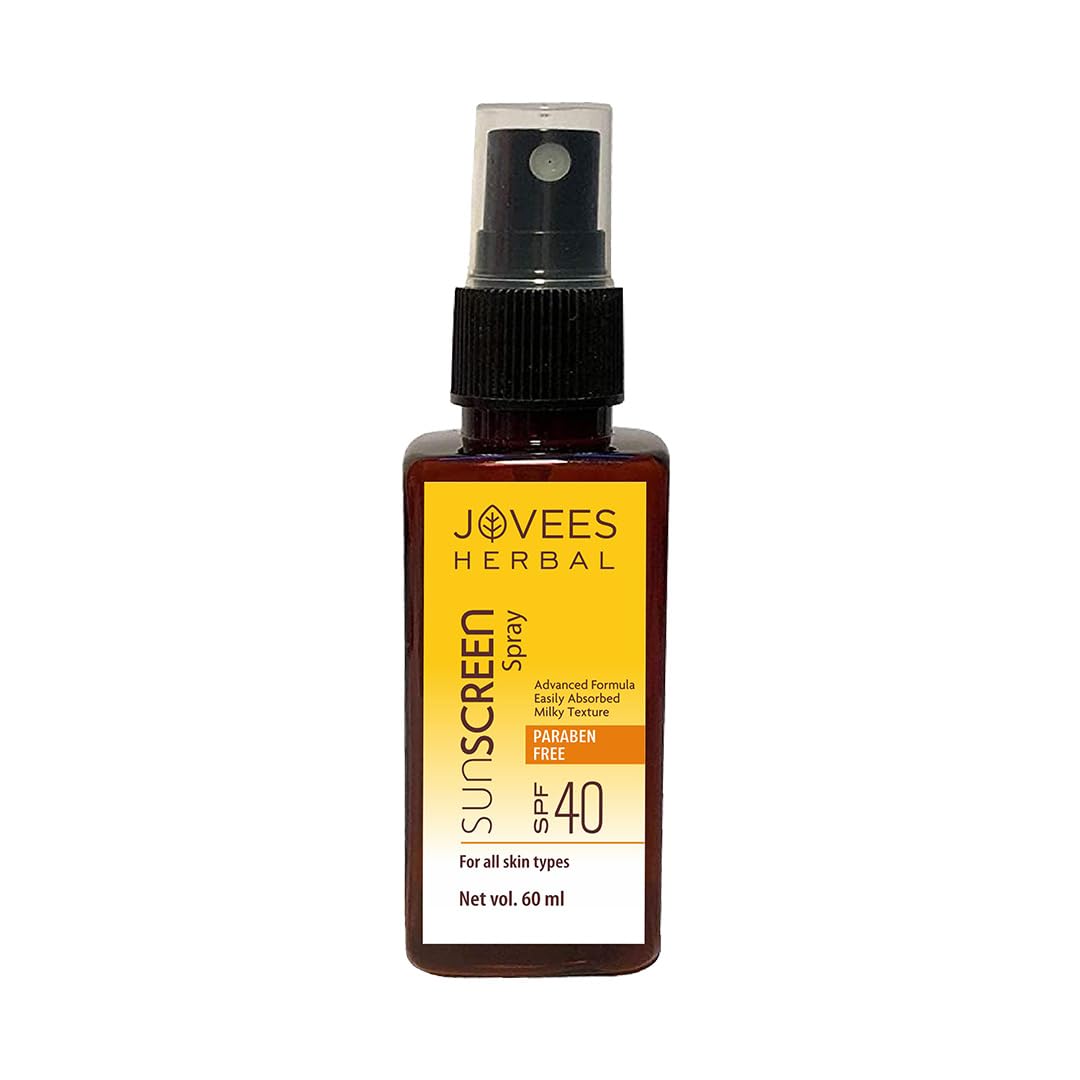 Jovees Herbal Sun Screen Spray SPF 40 With Watermelon & Walnut Oil | For All Skin Types | Protects From UVA/UVB rays | Lightweight, Non-greasy formula | 60ML