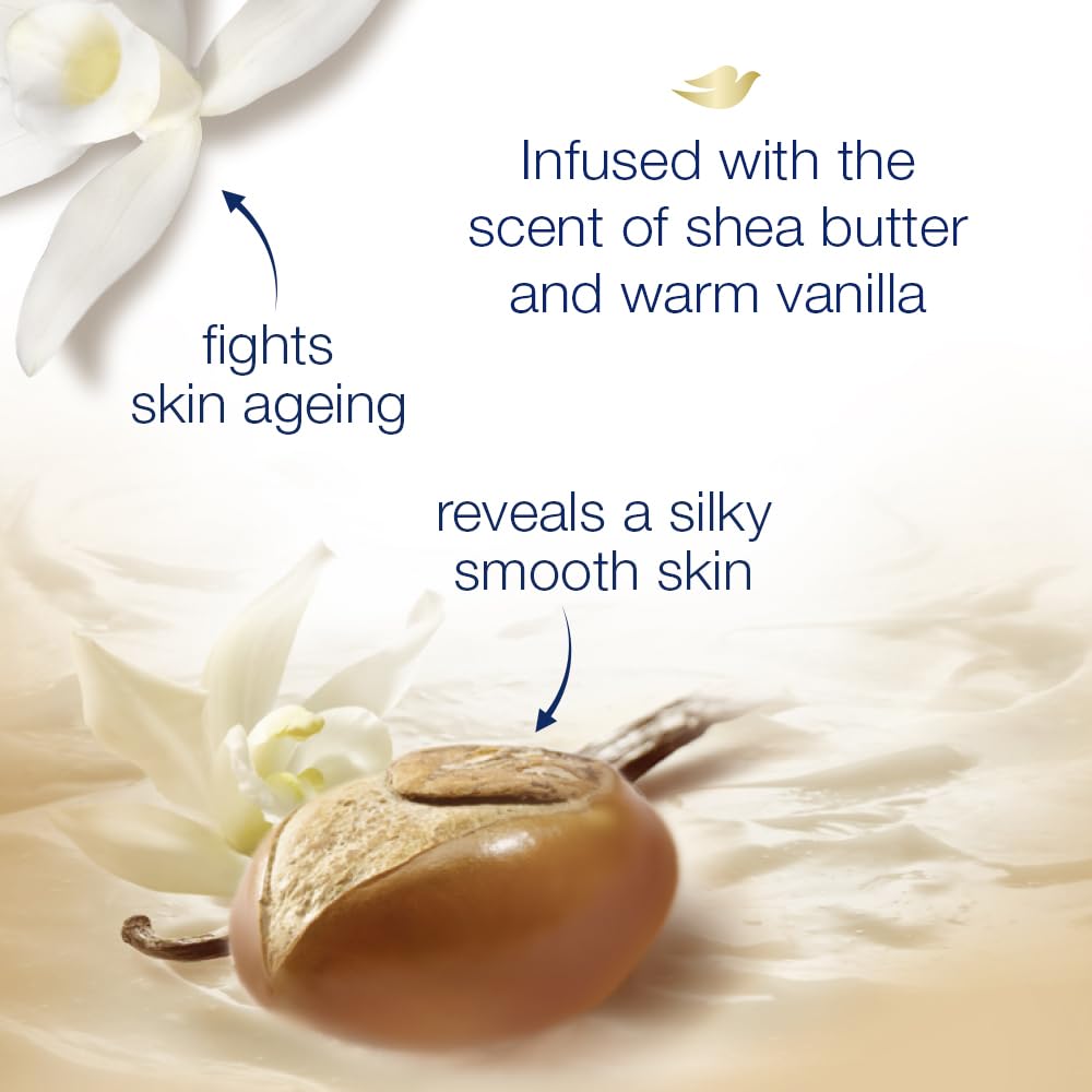 Dove Relaxing Shea Butter Body Wash with Vanilla for Soft Skin, Soothing Scent, 1L