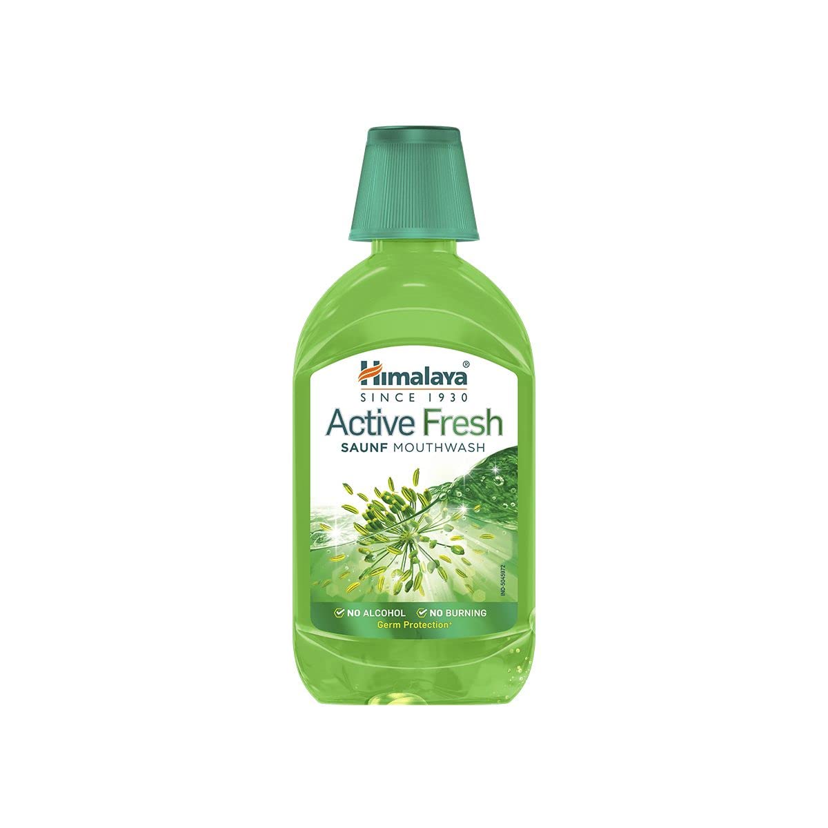 Himalaya Active Fresh Saunf Mouthwash 215ml -No Alcohol- Removes 99.9% Germs,12hr Germ Protection