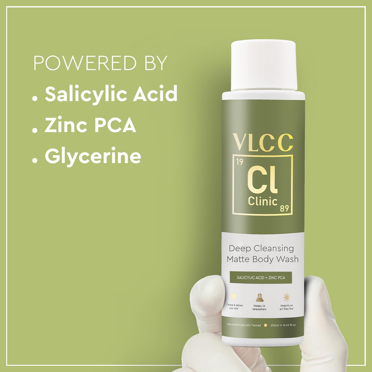 VLCC Clinic Deep Cleansing Matte Body Wash - 250ml | Non-Greasy Body Wash | Cleanses Toxins, Dust, Dirt, and Oily Sweat | Non-Greasy Shower Essential Body Wash | Suitable for All Skin Types