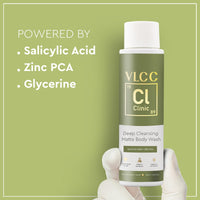 VLCC Clinic Deep Cleansing Matte Body Wash - 250ml | Non-Greasy Body Wash | Cleanses Toxins, Dust, Dirt, and Oily Sweat | Non-Greasy Shower Essential Body Wash | Suitable for All Skin Types