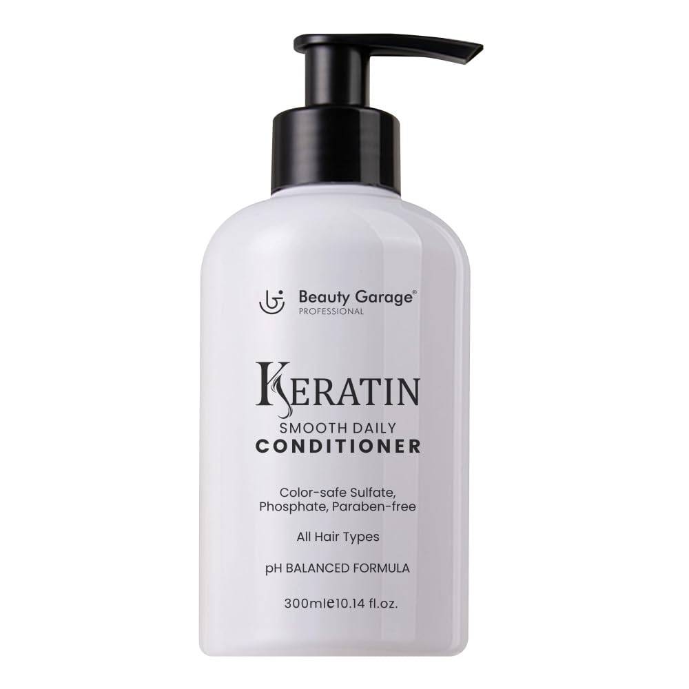 Beauty Garage Keratin Sulfate Free Moisturizing Smooth Daily Conditioner 300ml Frizz Control Perfect Smooth and Shine To Maintain Your Straight Hair