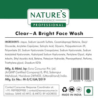 Nature's Essence Professional Facialist Clear-A Bright Face Wash for women| 2% Salicylic Acid Complex & Vitamin C | Oily & Acne-Prone Skin |100g