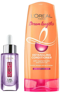L Oréal Paris Revitalift 1.5% Hyaluronic Acid Face Serum, 15 millilitre & Dream Lengths Conditioner, 192.5 millilitre Aging;Dry hair type 1 count Unscented